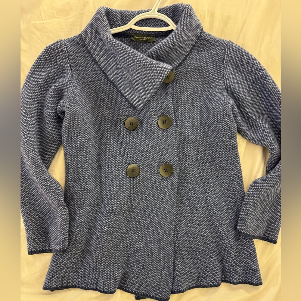 Cashmer Italy First Class Blue Knit Peacoat
